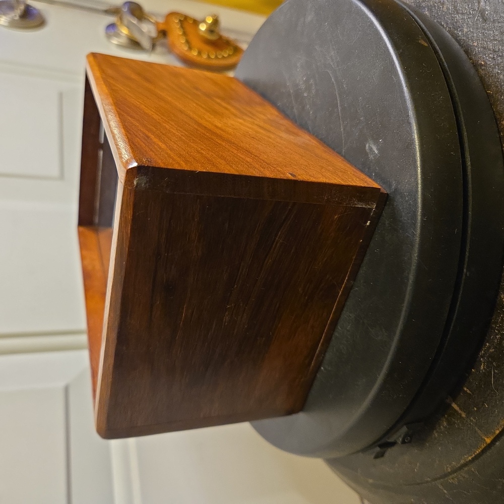 Brass Hourglass Hanging In A Handmade Wooden Display Case - Picture 8 of 8
